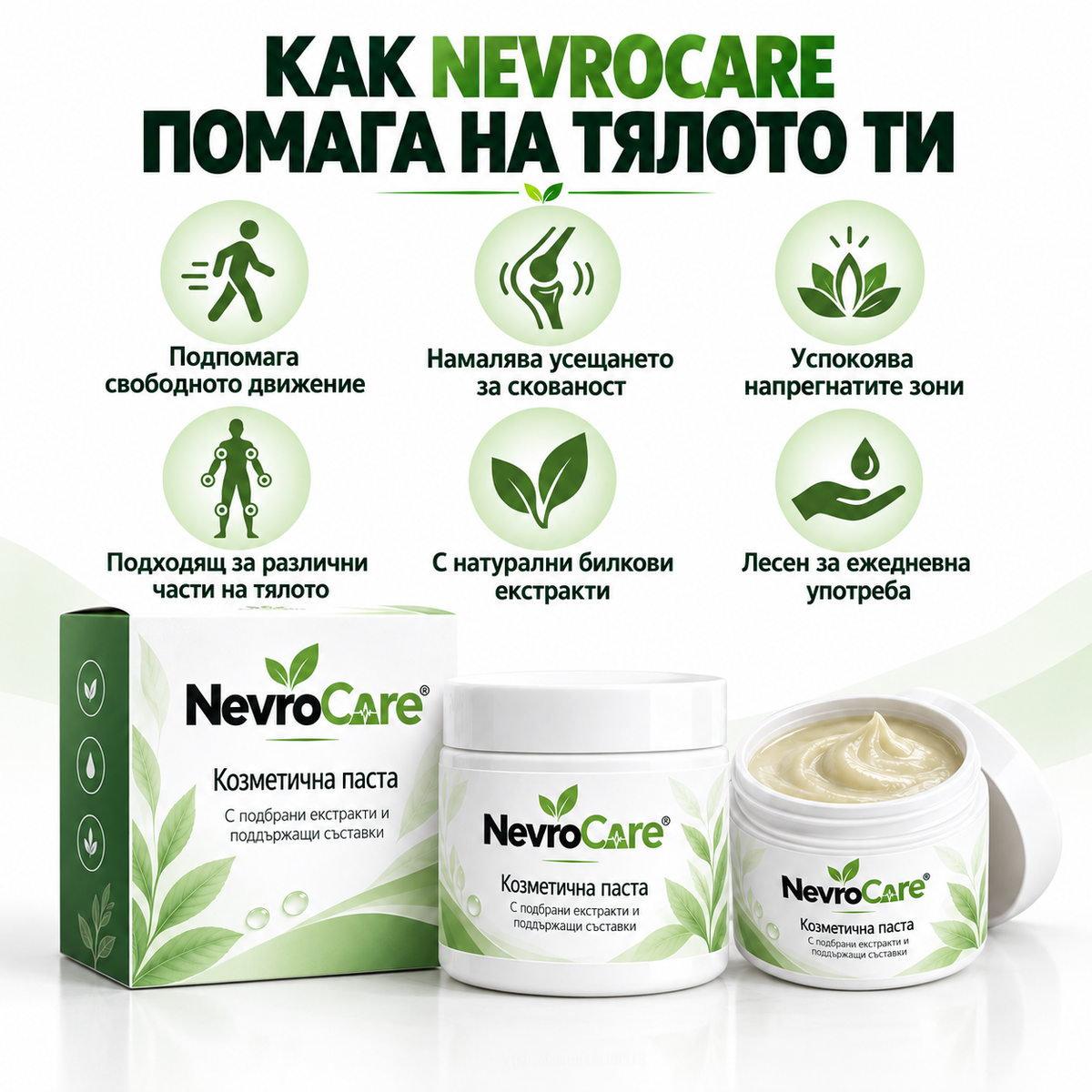 NevroCare – Козметична паста за облекчаване на болка и напрежение
