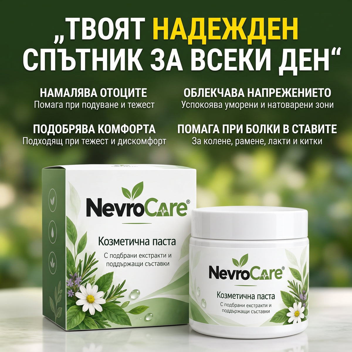 NevroCare – Козметична паста за облекчаване на болка и напрежение